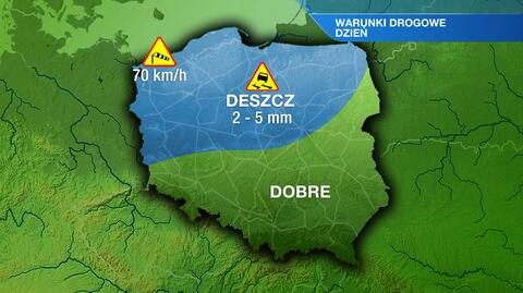 Warunki drogowe w dzień 7.02