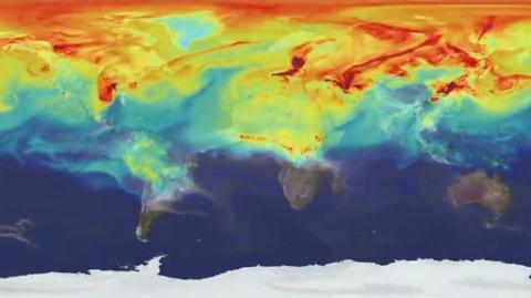 Wizualizacja zmian stężenia dwutlenku węgla
