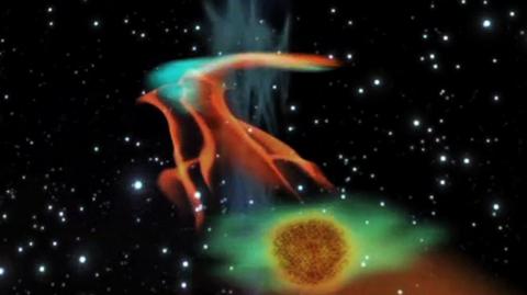 Czarna dziura rozrywa ciało niebieskie (ESA)