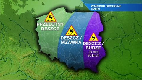 Warunki drogowe w dzień 12.05