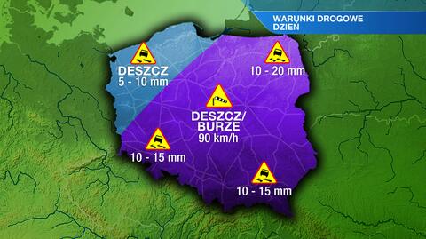 Warunki drogowe we wtorek 13.05 