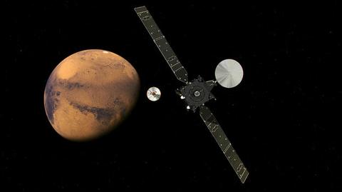 Symulacja lądowania lądownika na Marsie