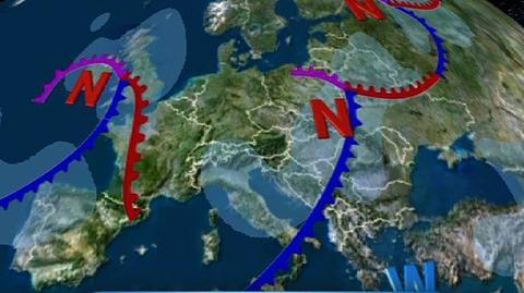 Niskie ciśnienie w Europie i chłód w Polsce (TVN24)