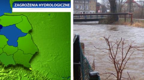 Przekroczone stany alarmowe na rzekach Dolnego Śląska (TVN24)