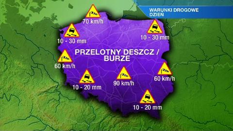 Prognoza TVN Meteo dla kierowców na dzień 