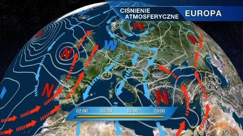 Pogodę kształtuje wyż znad kanału La Manche (TVN24)