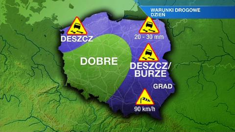 Prognoza pogody TVN Meteo dla kierowców na dzień