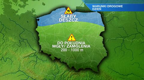 Warunki drogowe w dzień 16.11