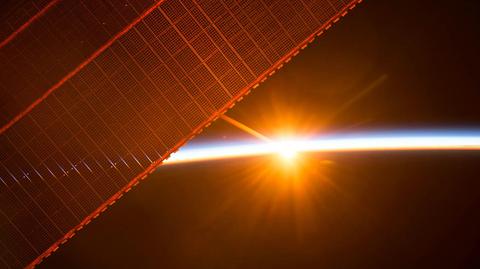 Widok Słońca z Międzynarodowej Stacji Kosmicznej