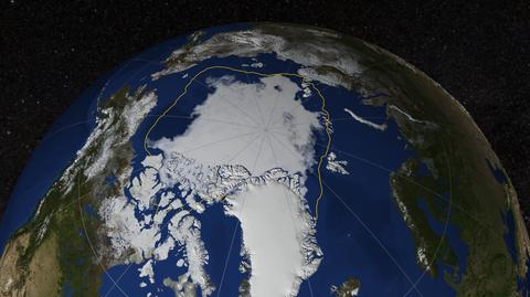 Pokrywa lodowa Arktyki od marca do września 2017 roku