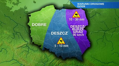 Warunki drogowe w ciągu dnia