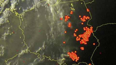 Piątkowe burze w Polsce (TVN Meteo)