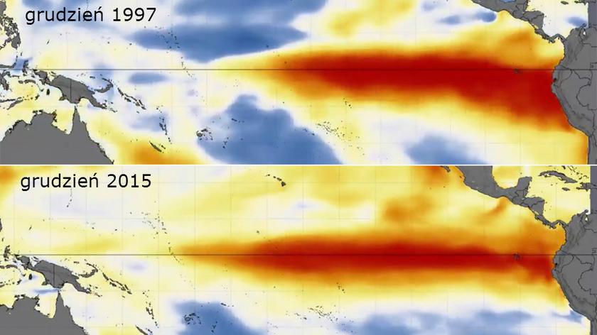 Porównanie El Nino z 2015 i 1997 roku