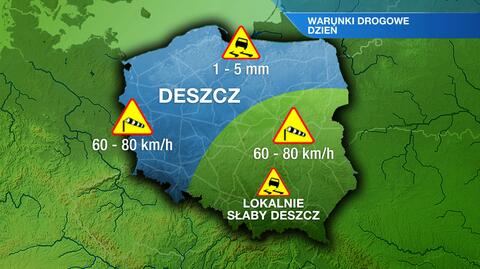 Warunki drogowe w dzień 28.10