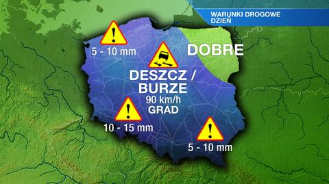 Warunki drogowe w dzień 26.04