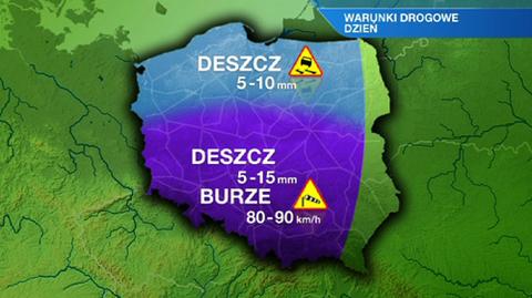 Prognoza pogody TVN Meteo dla kierowców piątek