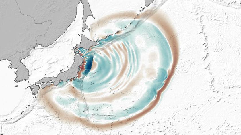 22 godziny z życia fali tsunami (NASA)