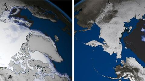 Gwałtowne topnienie arktycznego lodu (NOAA)