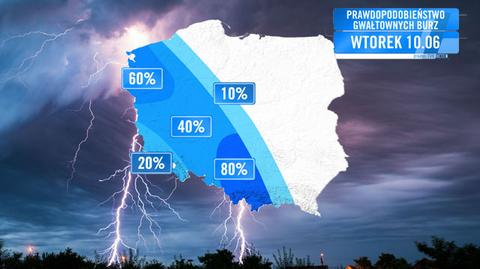 Agnieszka Cegielska o prawdopodobieństwie wystąpienia burz w Polsce