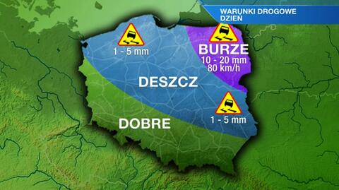 Warunki drogowe w dzień 19.07