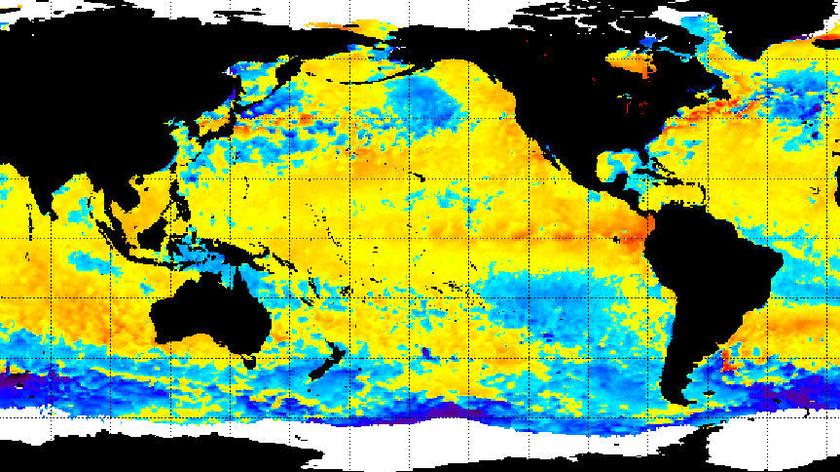 Zmiana temperatury powierzchni wody spowodowane El Nino