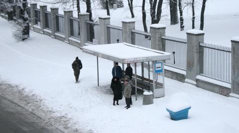 Front na Wiśle wywołuje opady śniegu (TVN24)