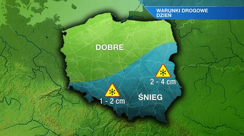 Warunki drogowe w dzień 25.01