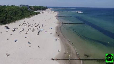 Plaża w Kołobrzegu widziana z lotu ptaka