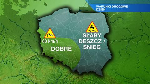 Warunki drogowe w dzień 14.02