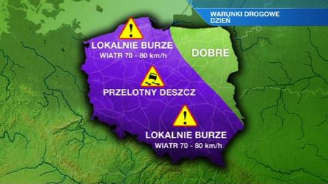 Prognoza pogody TVN Meteo dla kierowców na dzień