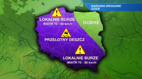 Prognoza pogody TVN Meteo dla kierowców na dzień