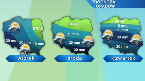 Prognoza opadów na najbliższe dni