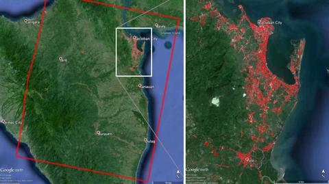 Ogrom zniszczeń w Tacloban na mapach NASA. Supertajfun zmienił ukształtowanie terenu