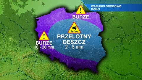 Warunki drogowe w dzień 23.04