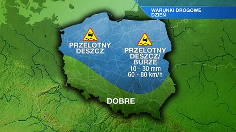 Warunki drogowe w dzień 13.06