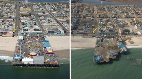 Wybrzeże New Jersey przed i po Sandy (USGS)