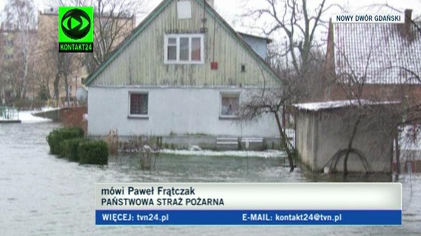 Cofka i podtopienia na Pomorzu i Żuławach (TVN24)