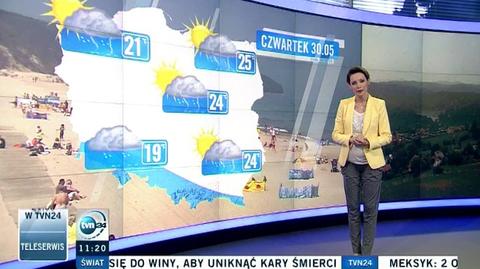 Dorota Gardias o czwartkowej pogodzie (TVN24)