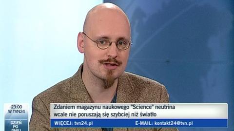 Dr Łukasz Badowski o eksperymencie CERN-u (TVN24)