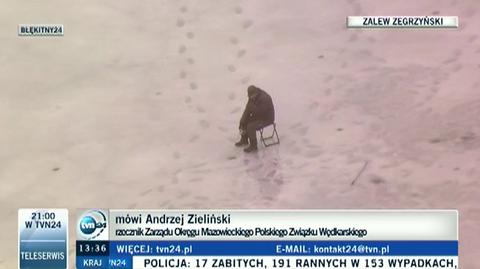 Ekspert o wędkowaniu na cienkim lodzie (TVN24)