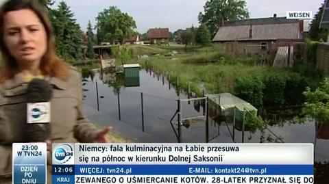 Fala powodziowa idzie na Brandenburgię (TVN24)