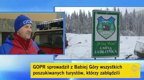 GOPR-owcy sprowadzili siedem osób z Babiej Góry (TVN24)