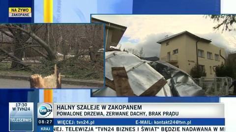 Halny wiał mocno i szkodził mocno. Uspokaja się, a służby naprawiają szkody