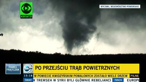 Janina Trepińska z Zakładu Klimatologii Uniwersytetu Jagiellońskiego o prognozowaniu trąb powietrznych (TVN24)