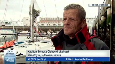Kapitan Cichocki w rozmowie z reporterem TVN24 (TVN24)