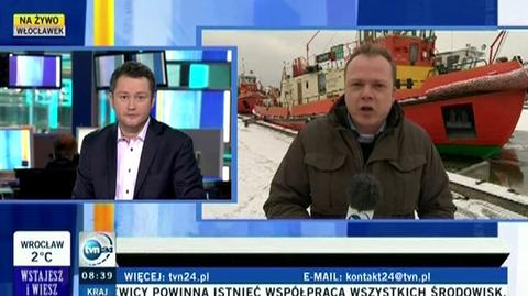 Lodołamacze gotowe do akcji na Wiśle (TVN24)