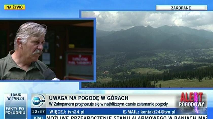 Marek Kot z TPN ostrzega przed pogodą w górach (TVN24)