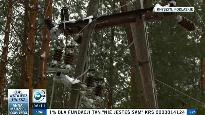 Mazowsze: jeszcze 5 tys. odbiorców bez prądu (TVN24)