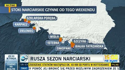 Miejsca otwarte dla narciarzy już w weekend (TVN24)