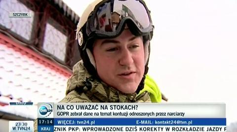 Narciarze opowiadają o swoich wypadkach (TVN24)